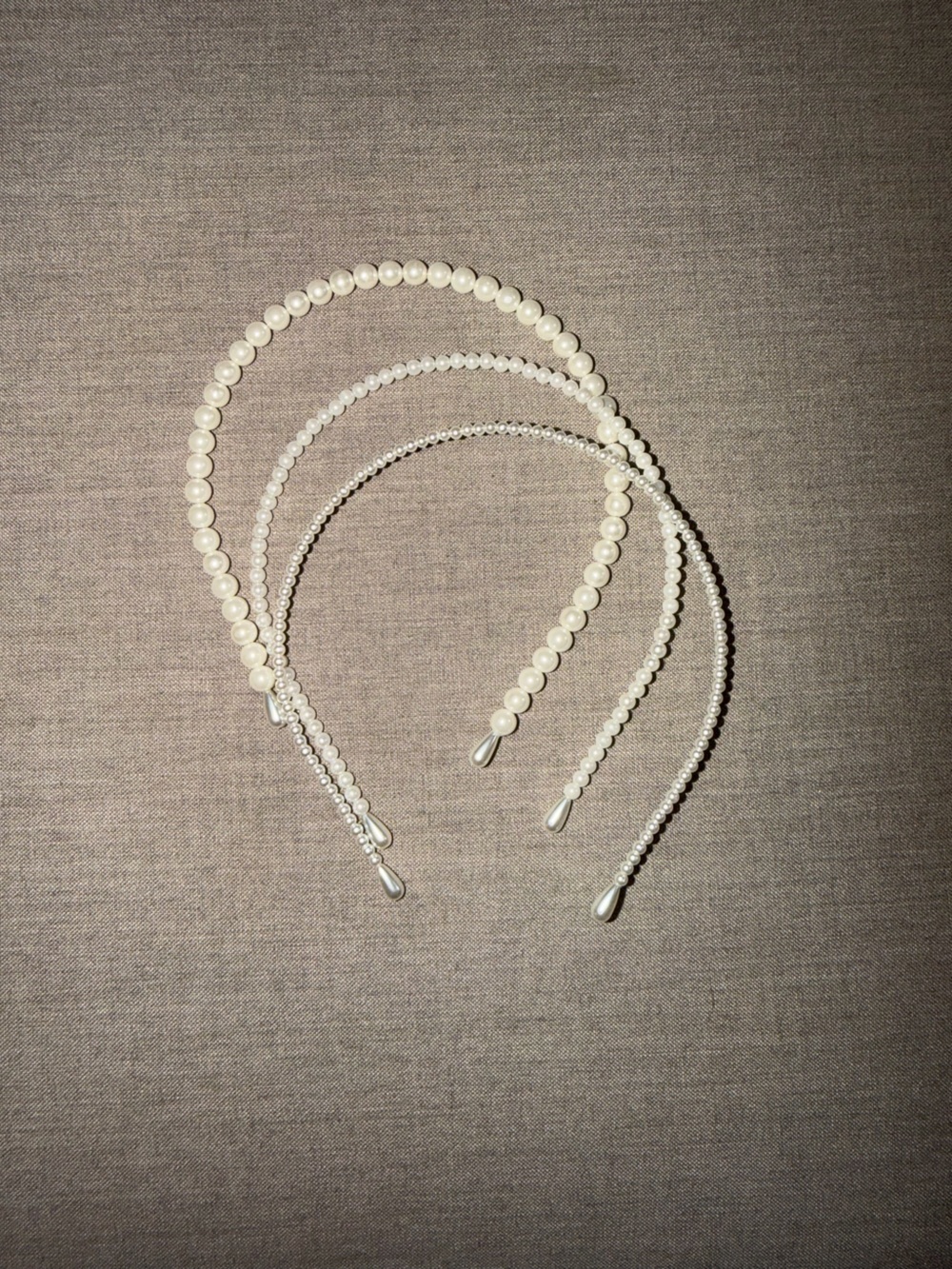 Pearl Beaded Women's Headbands Set of 3 - White